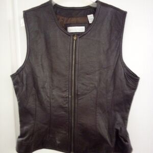 Valerie Stevens brown Vintage leather vest
